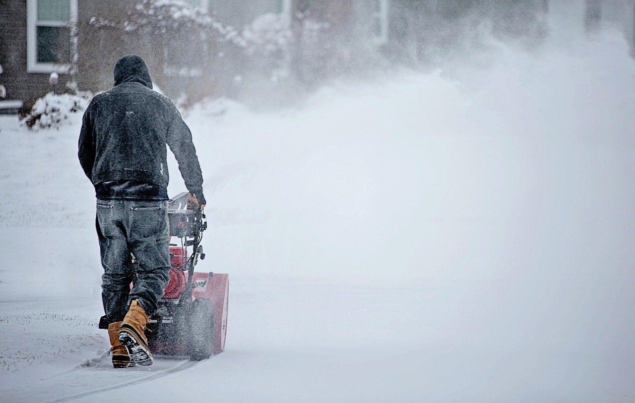 snowblowing, snowblower, snow, blower, blowing, snowstorm, storm, windy, nature, digging out, winter